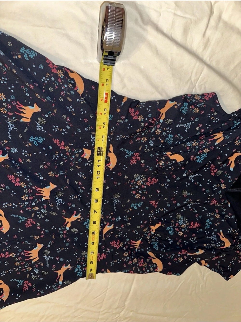 eshakti Navy Dress with Orange Fox & Floral Print - Picture 8 of 13
